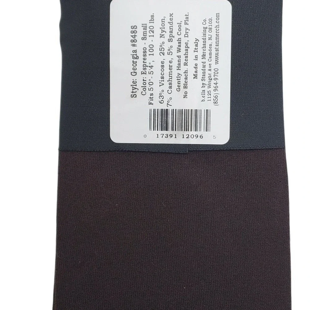 Espresso Brown Tights SMALL B.ella Opaque Georgia Cashmere Viscose Blend New S